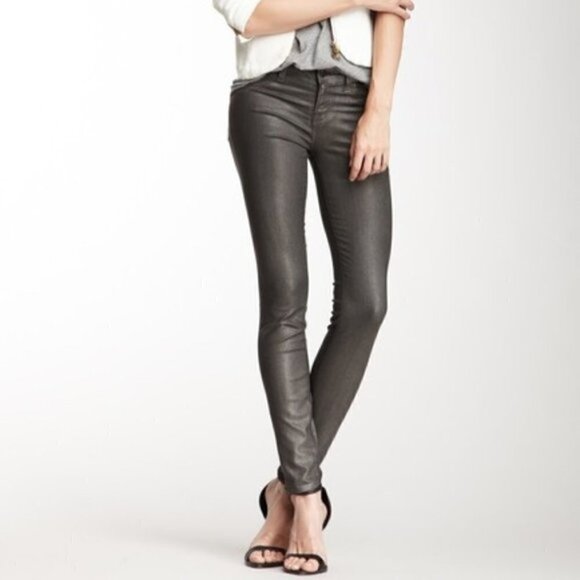 J Brand Super Skinny Coated Jeans in Moonwalk Sz 26 - Picture 1 of 9
